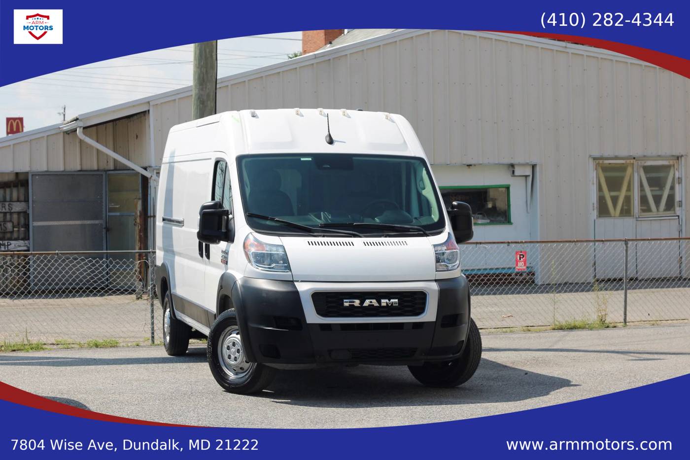 2022 Ram ProMaster Cargo Van 2500 — Cargo Van — 33,408 mi — Dundalk, MD