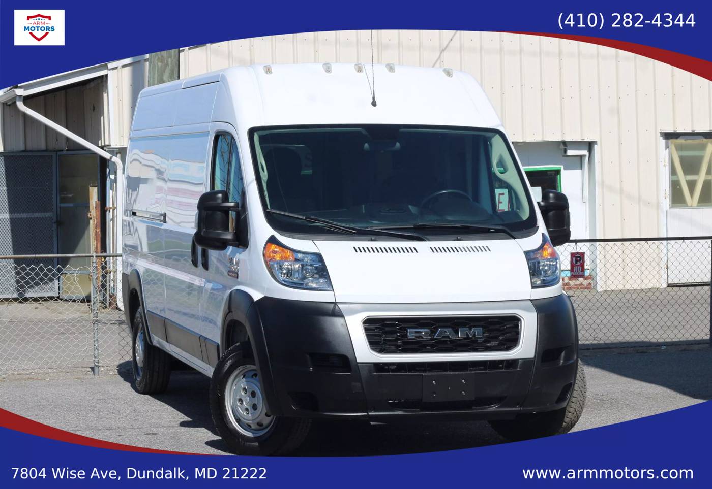 2021 Ram ProMaster Cargo Van 2500 — Cargo Van — 66,255 mi — Dundalk, MD