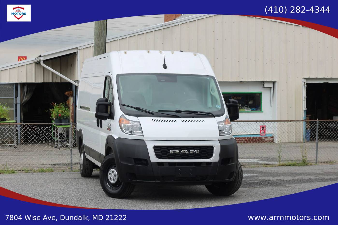 2022 Ram ProMaster Cargo Van 2500 — Cargo Van — 21,213 mi — Dundalk, MD