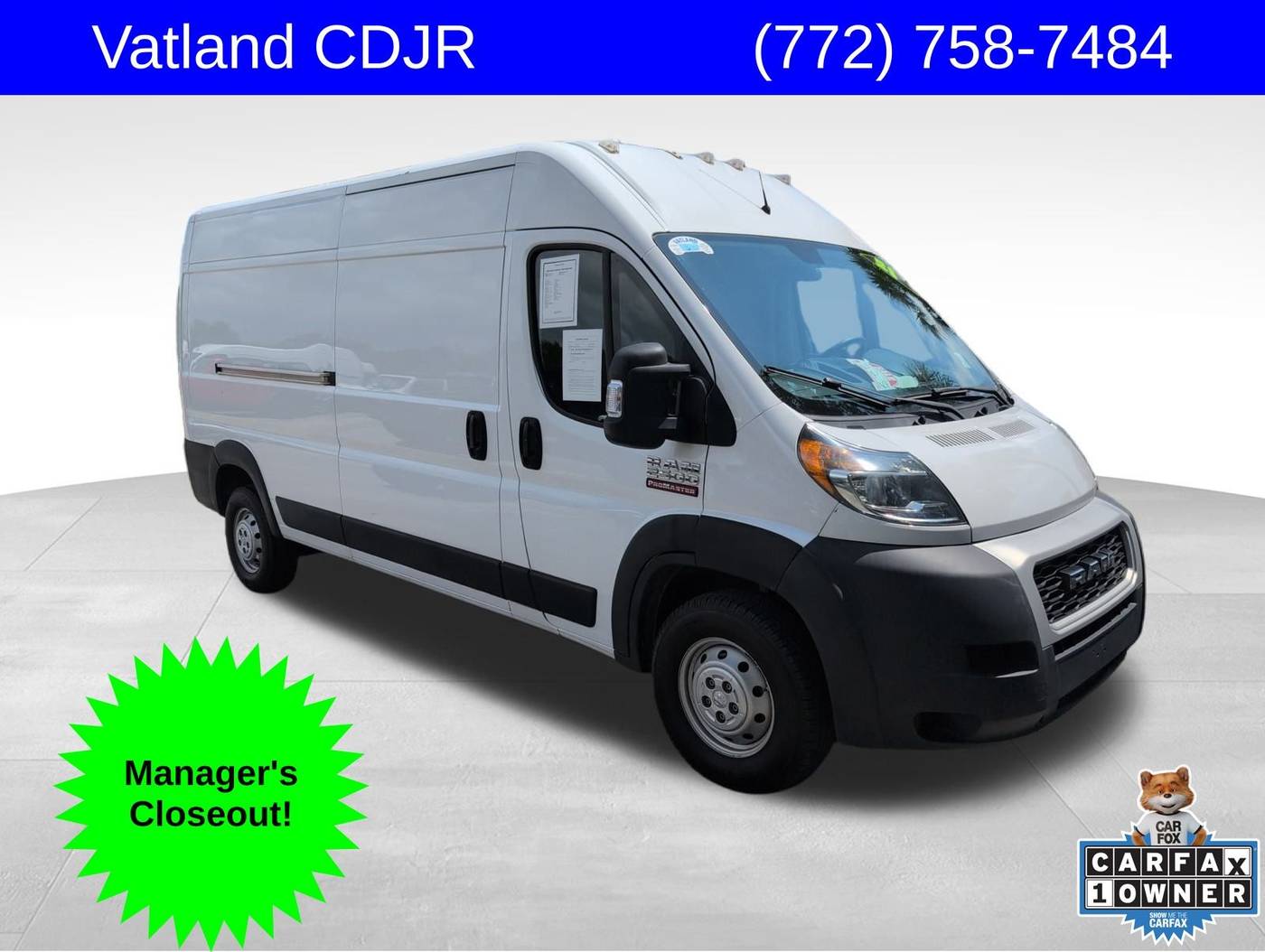 2021 Ram ProMaster Cargo Van 2500 — Cargo Van — 136,112 mi — Vero Beach, FL