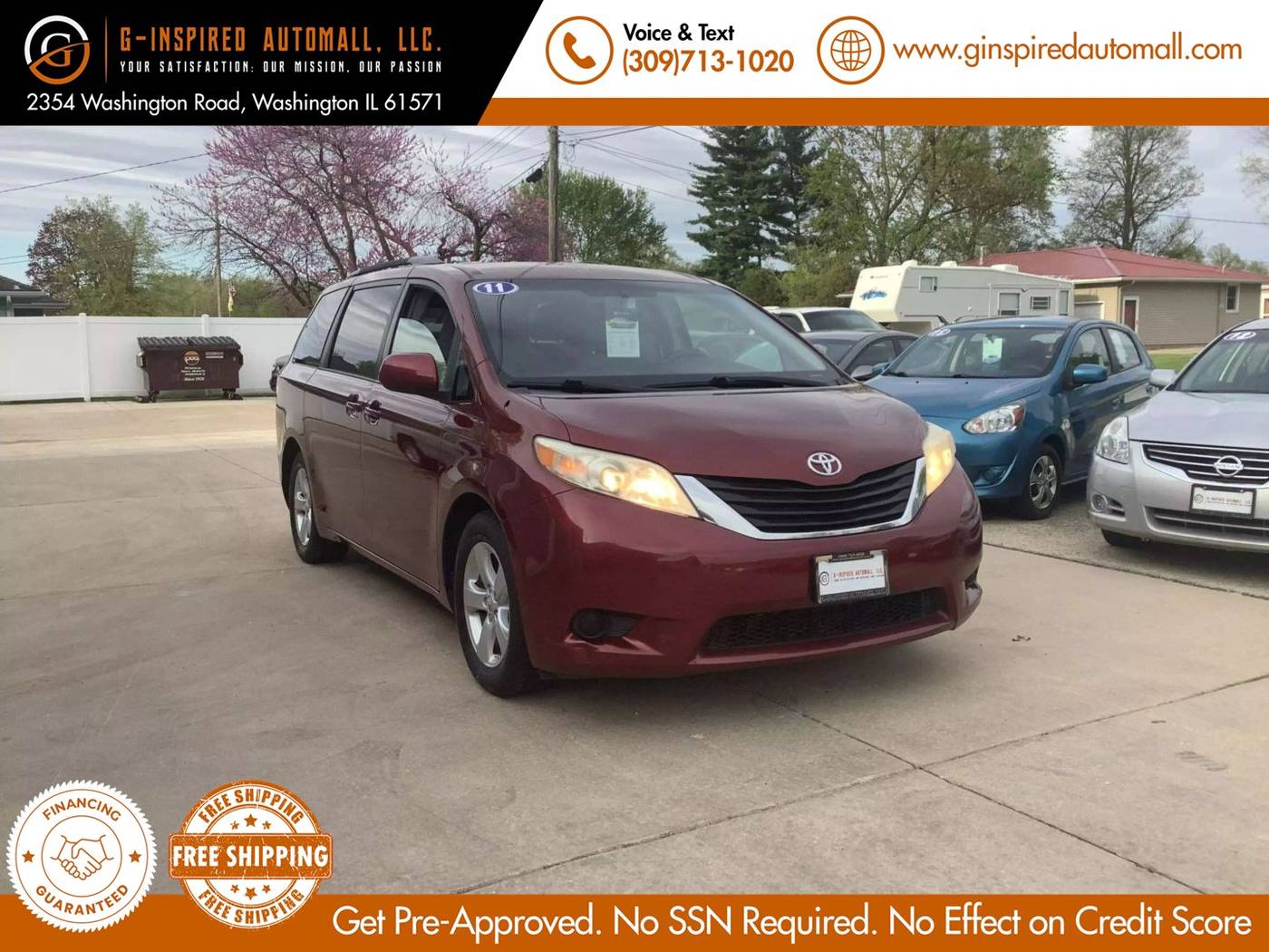 2011 Toyota Sienna LE — Minivan — 183,163 mi — East Peoria, IL