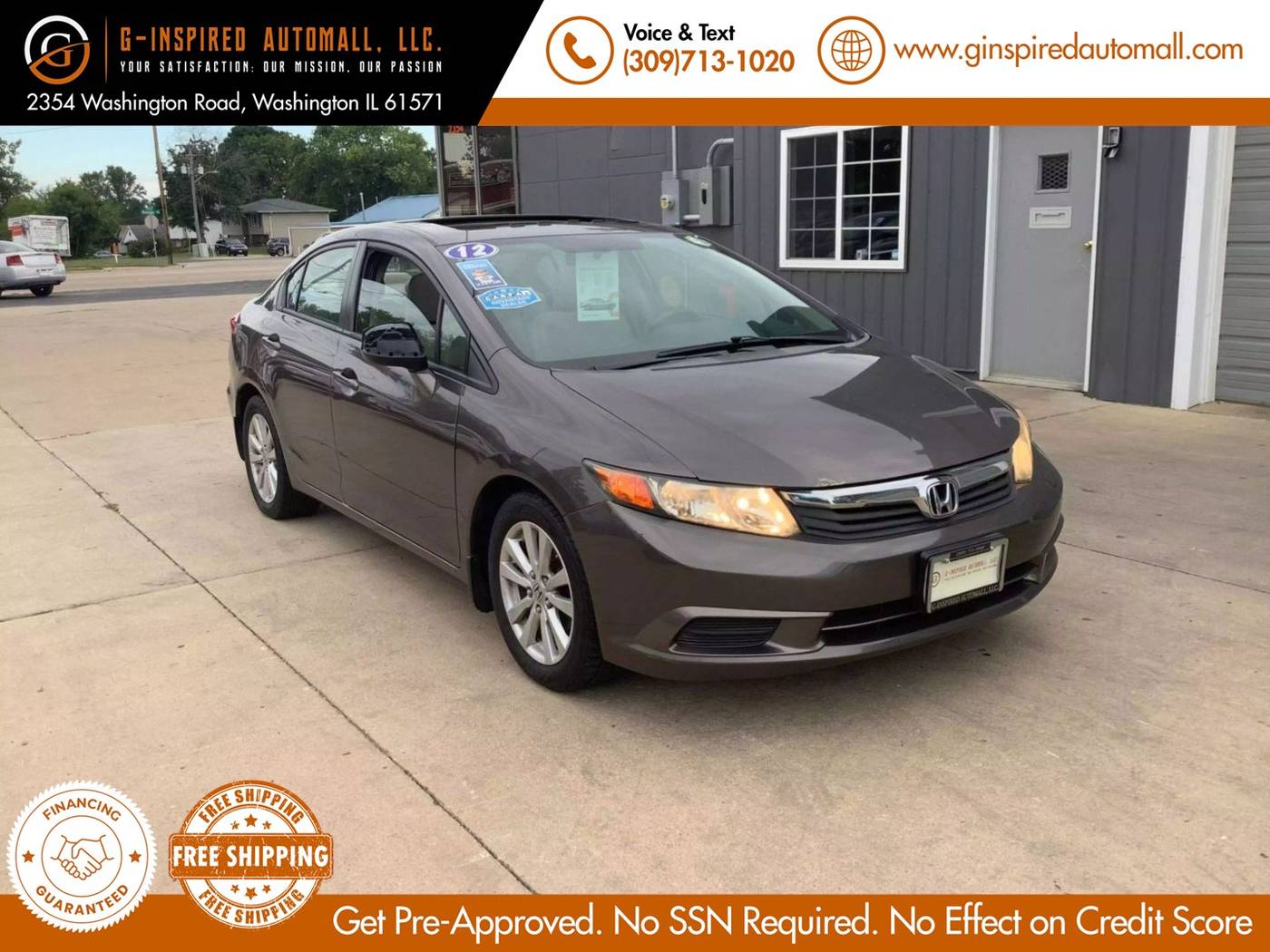 2012 Honda Civic EX — Sedan — 164,869 mi — East Peoria, IL