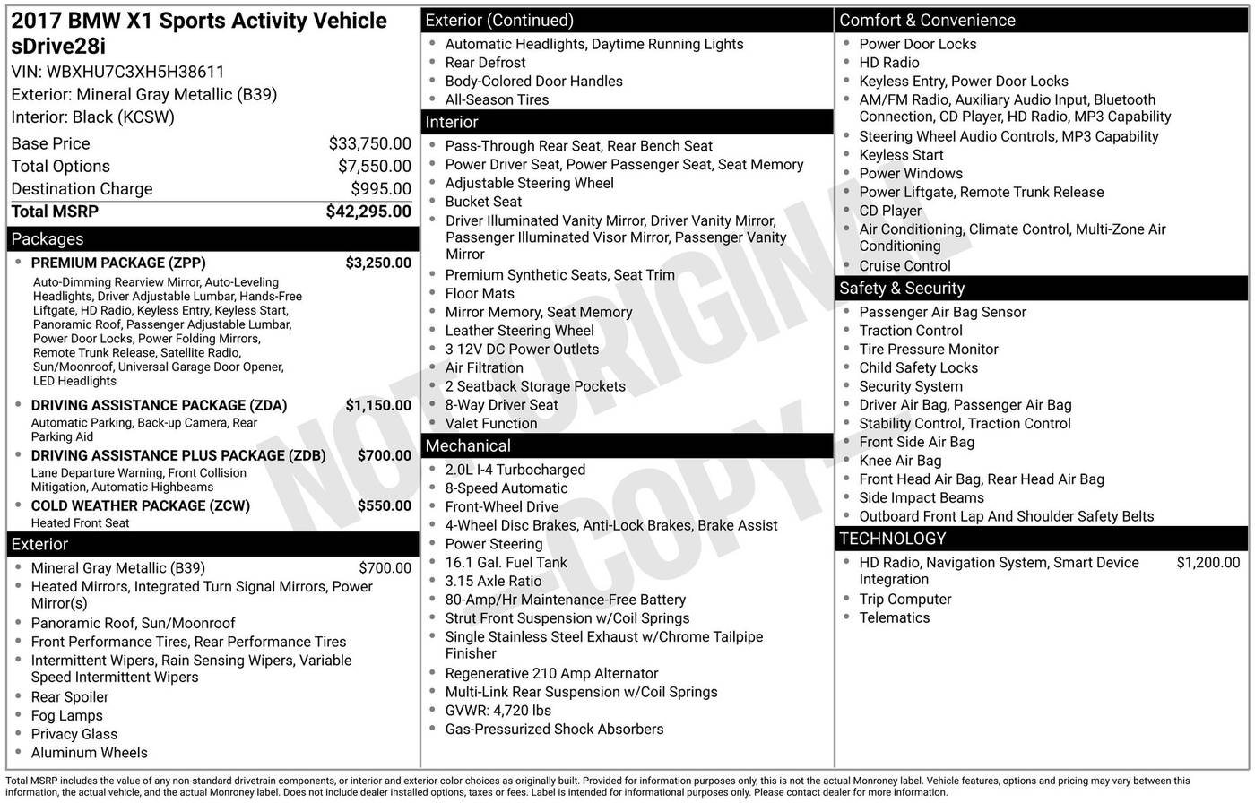 2017 BMW X1 28i