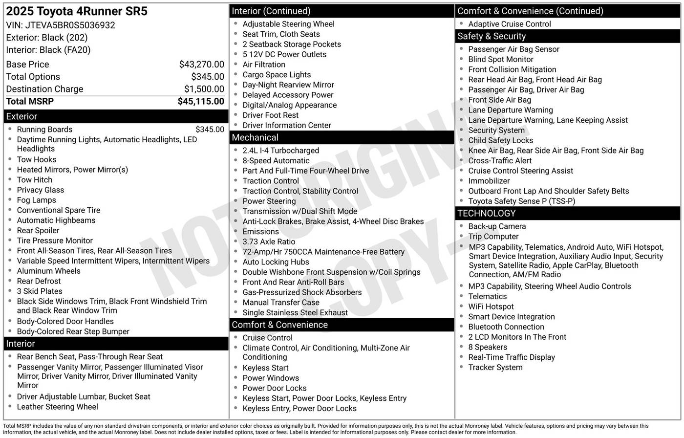 2025 Toyota 4Runner TRD Sport Premium