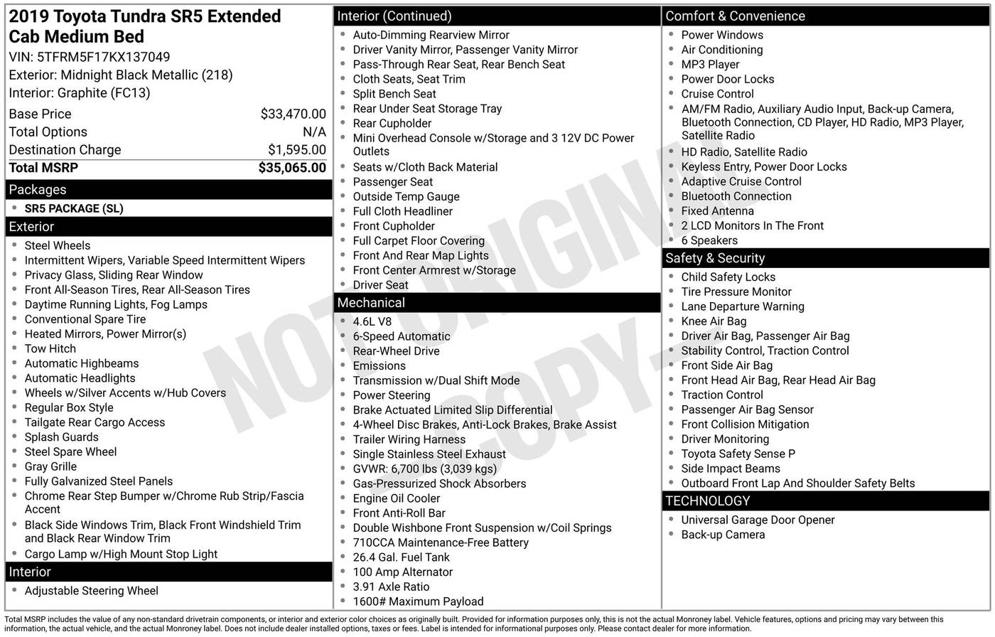 2019 Toyota Tundra SR