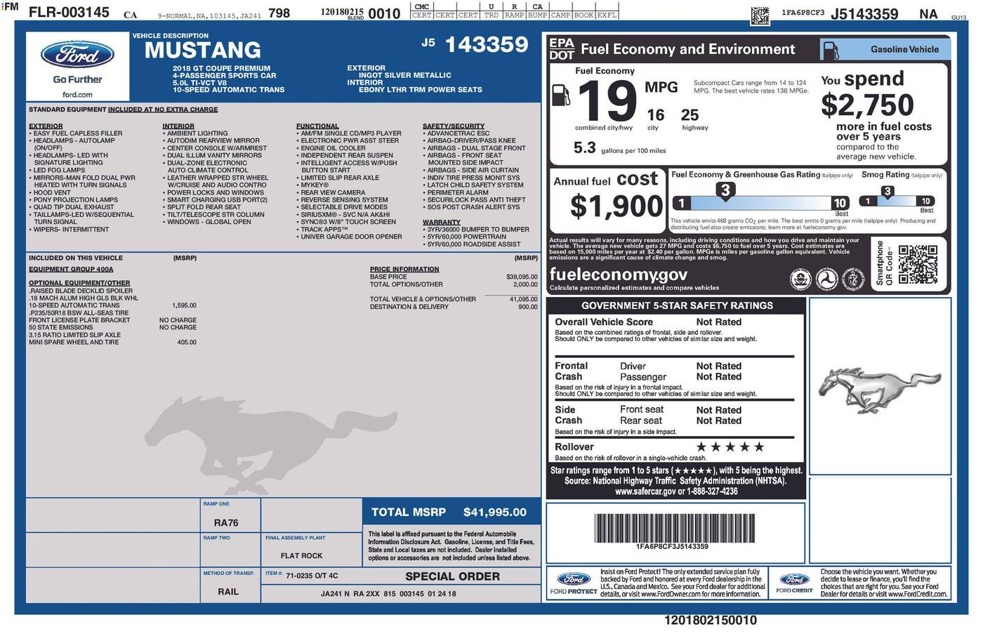 2018 Ford Mustang GT Premium