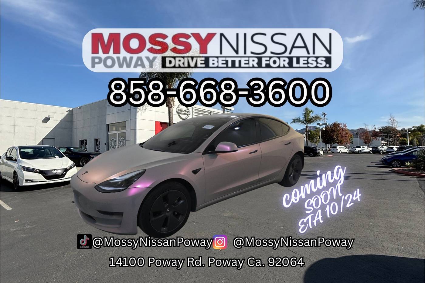 2022 Tesla Model 3 Standard Range Plus — Sedan — 48,990 mi — Poway, CA