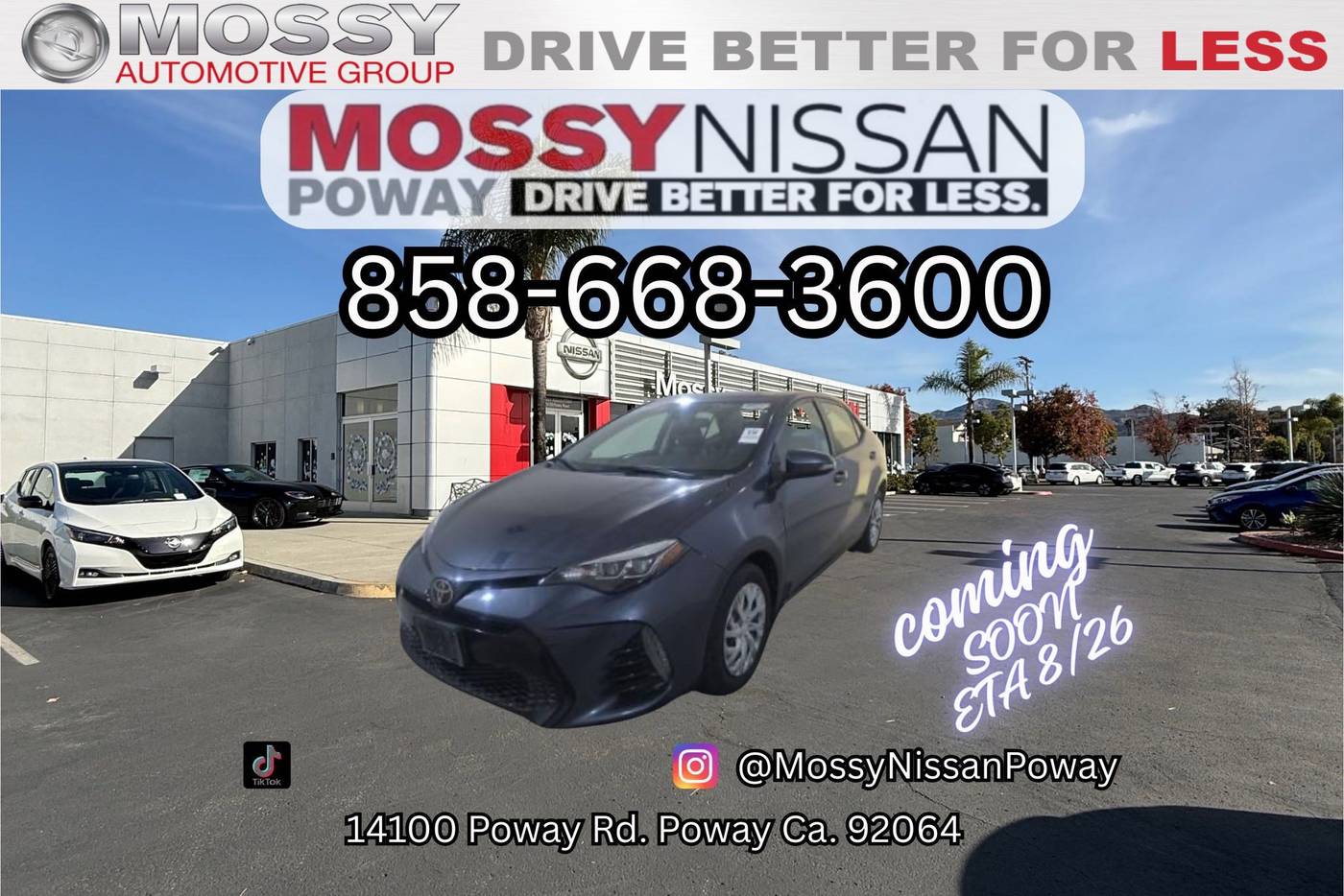 2018 Toyota Corolla SE — Sedan — 58,749 mi — Poway, CA