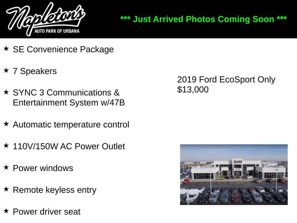 2019 Ford EcoSport SE — SUV — 53,004 mi — Urbana, IL