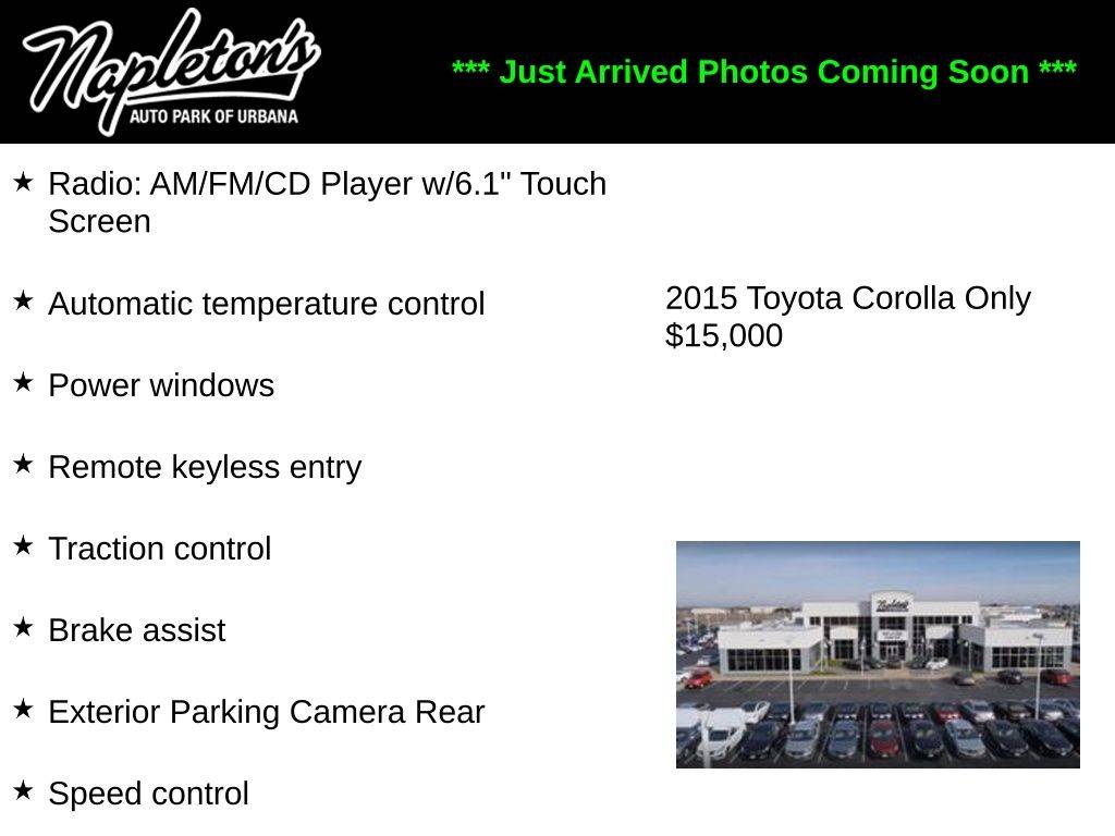 2015 Toyota Corolla LE — Sedan — 71,509 mi — Urbana, IL
