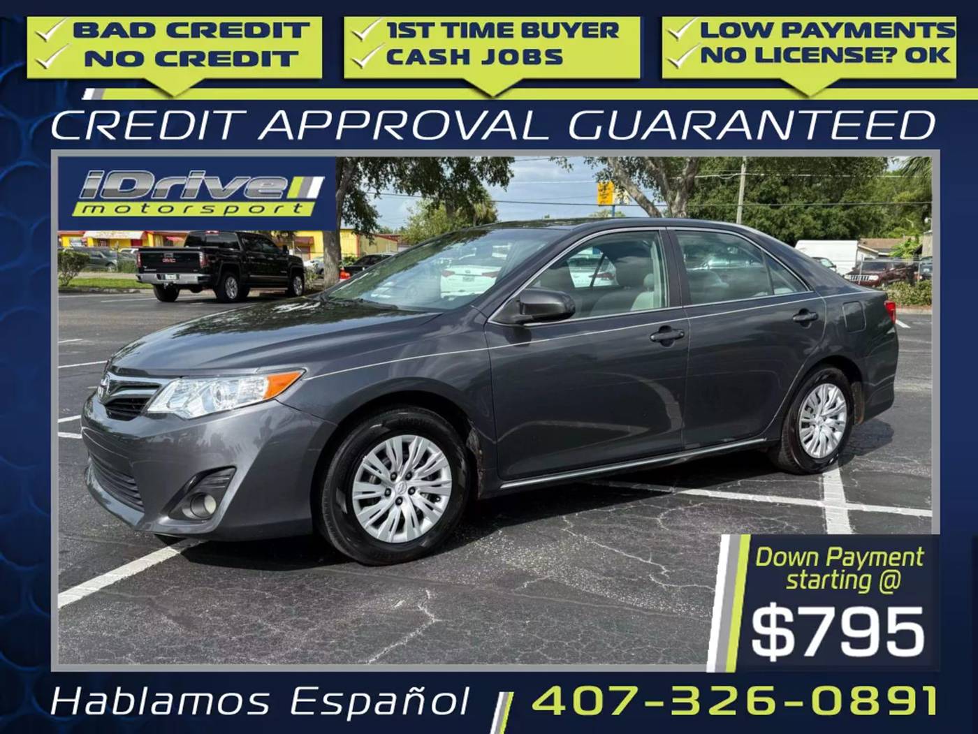 2012 Toyota Camry LE — Sedan — 169,857 mi — Orlando, FL