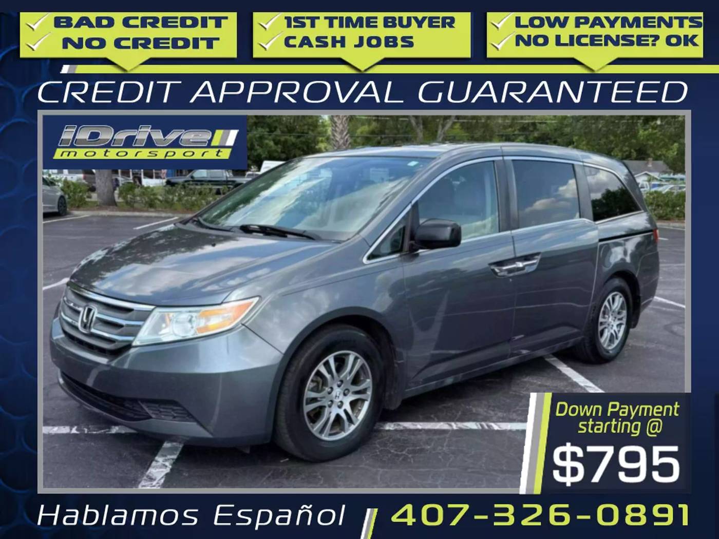 2013 Honda Odyssey EX-L — Minivan — 188,561 mi — Orlando, FL