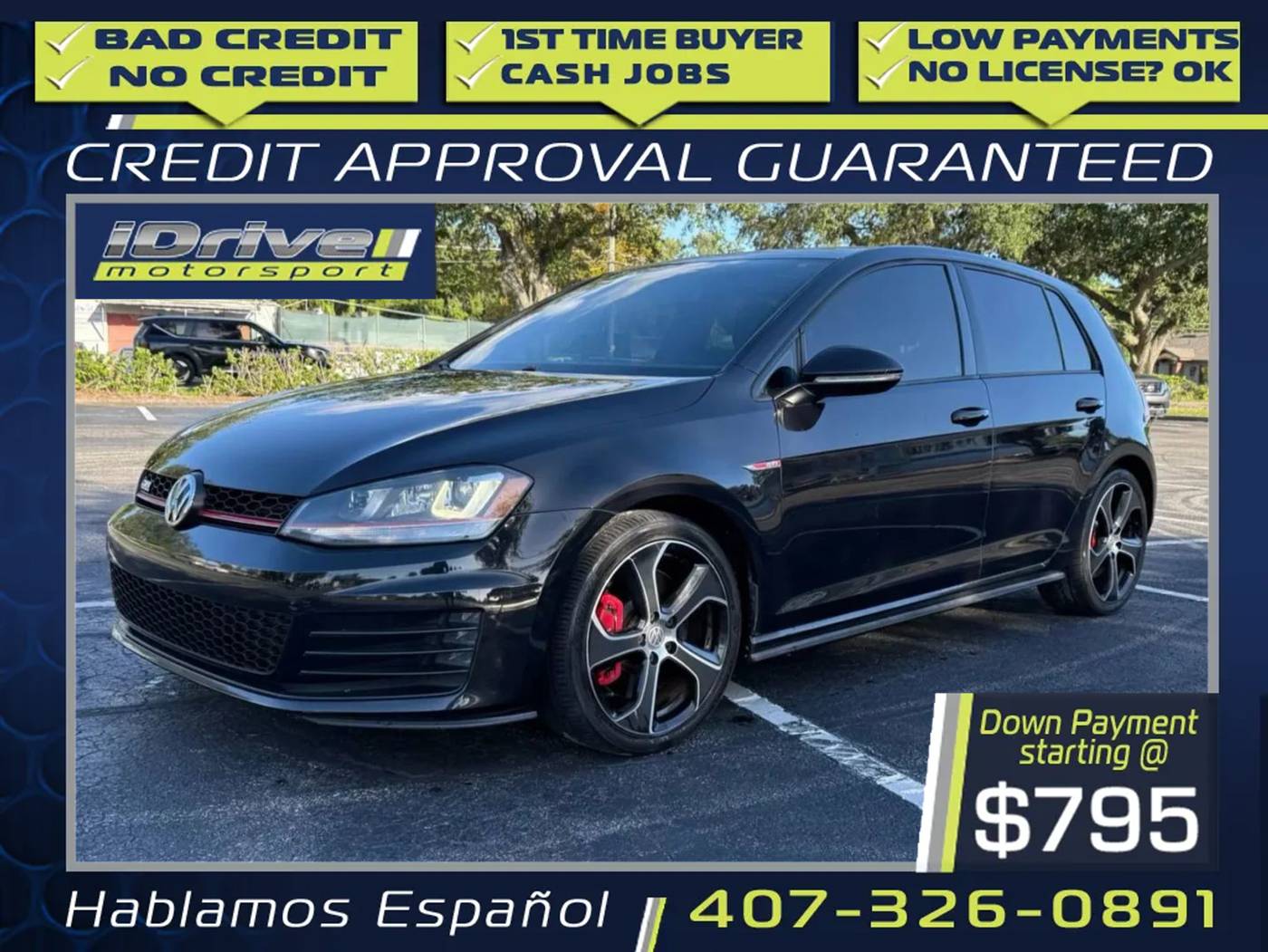 2016 Volkswagen Golf GTI Autobahn — Hatchback — 89,308 mi — Orlando, FL