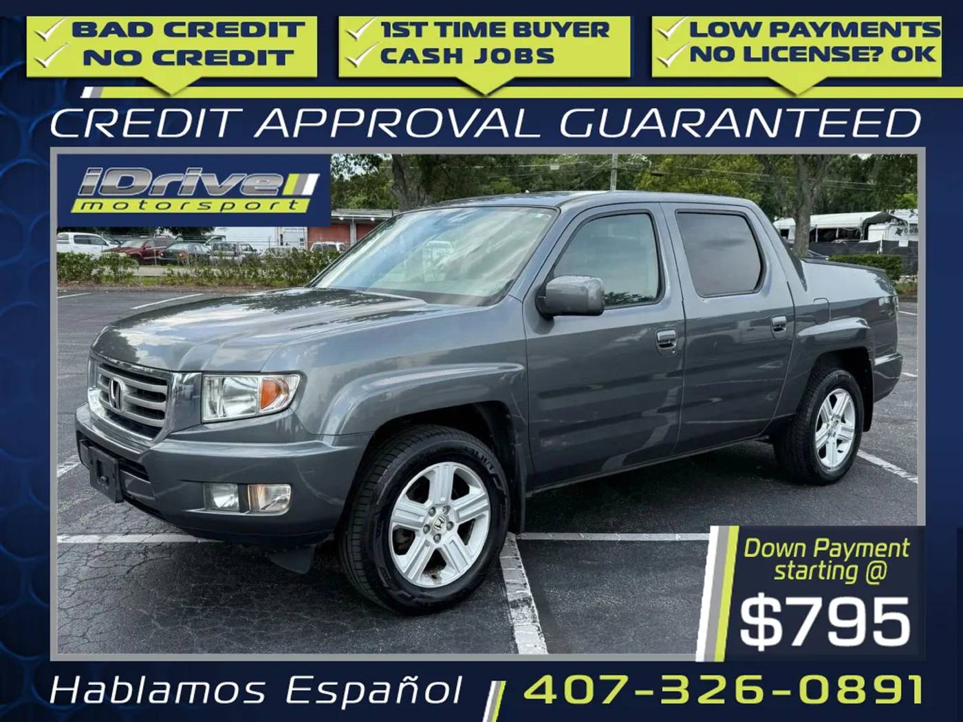 2013 Honda Ridgeline RTL — Pickup Truck — 163,324 mi — Orlando, FL