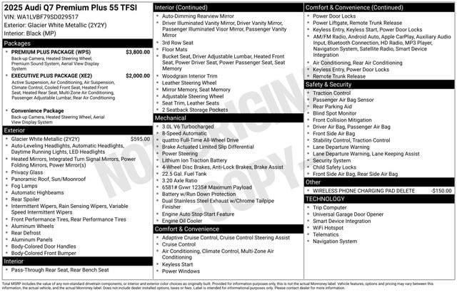 2025 Audi Q7 Premium Plus — SUV — 3,721 mi — Annapolis, MD
