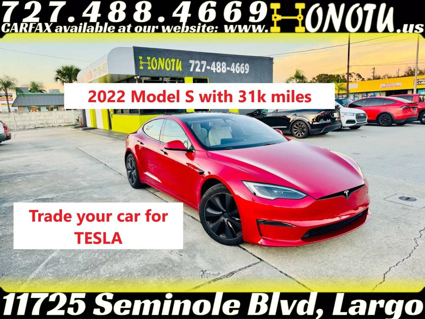 2022 Tesla Model S Long Range — Hatchback — 30,359 mi — Largo, FL