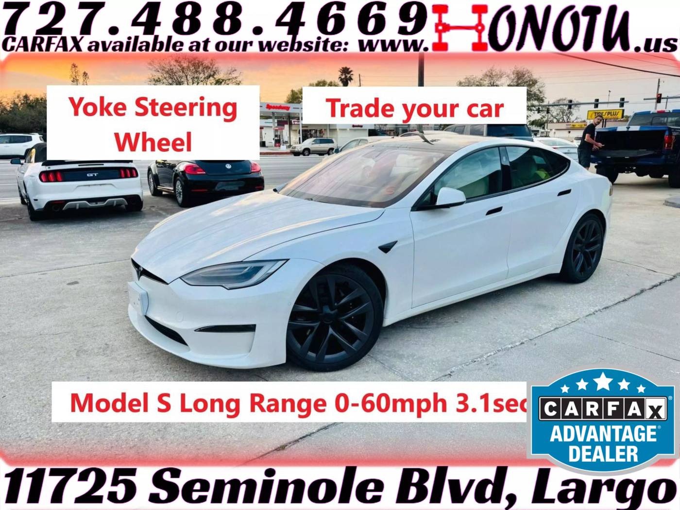 2021 Tesla Model S Long Range — Hatchback — 21,707 mi — Largo, FL