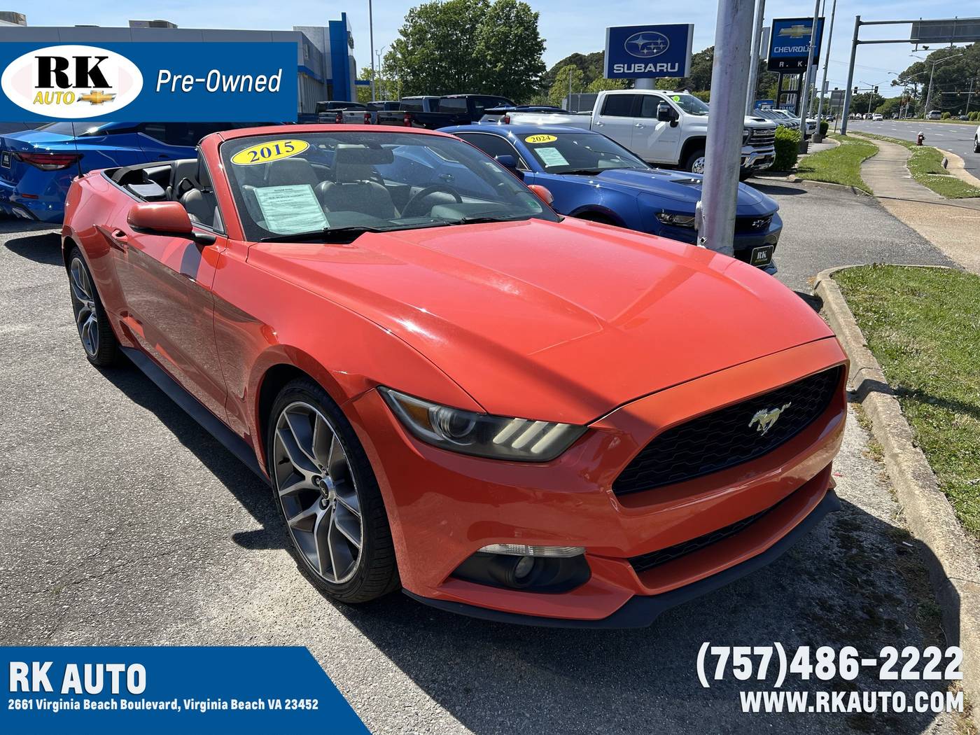 2015 Ford Mustang EcoBoost Premium — Convertible — 76,373 mi — Virginia Beach, VA