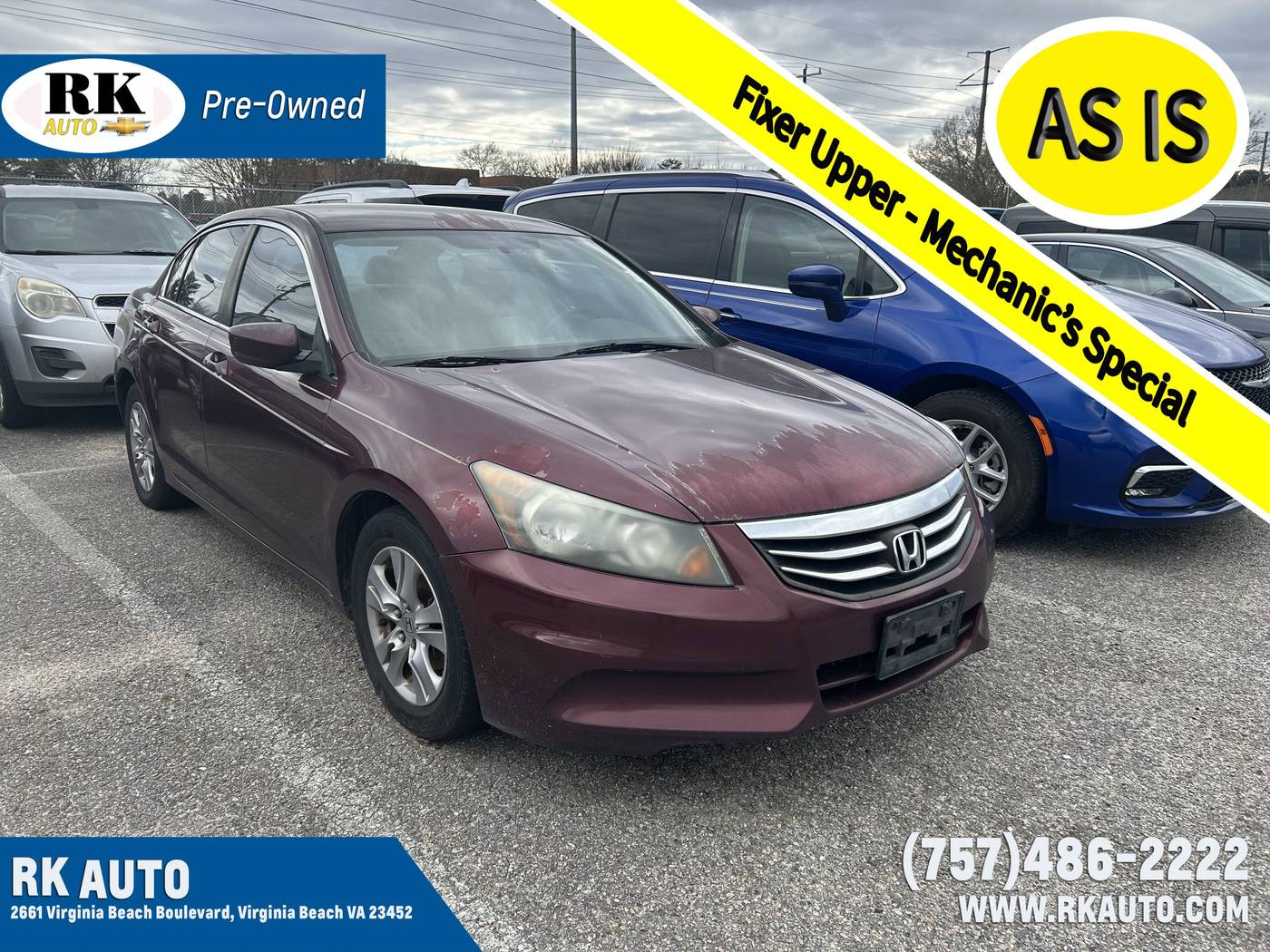 2012 Honda Accord LX-P — Sedan — 247,805 mi — Virginia Beach, VA