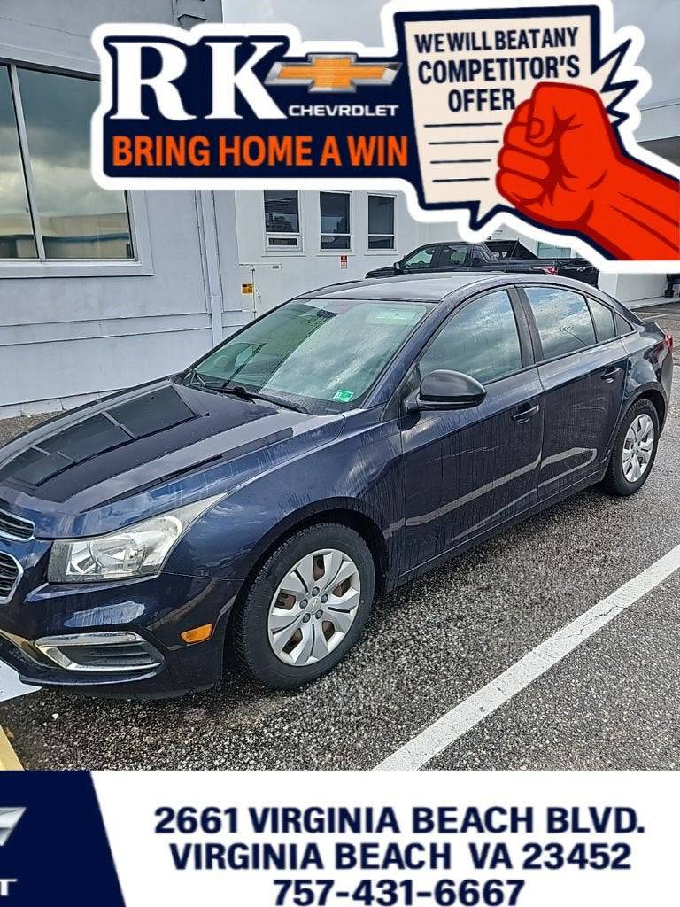 2015 Chevrolet Cruze LS — Sedan — 86,600 mi — Virginia Beach, VA