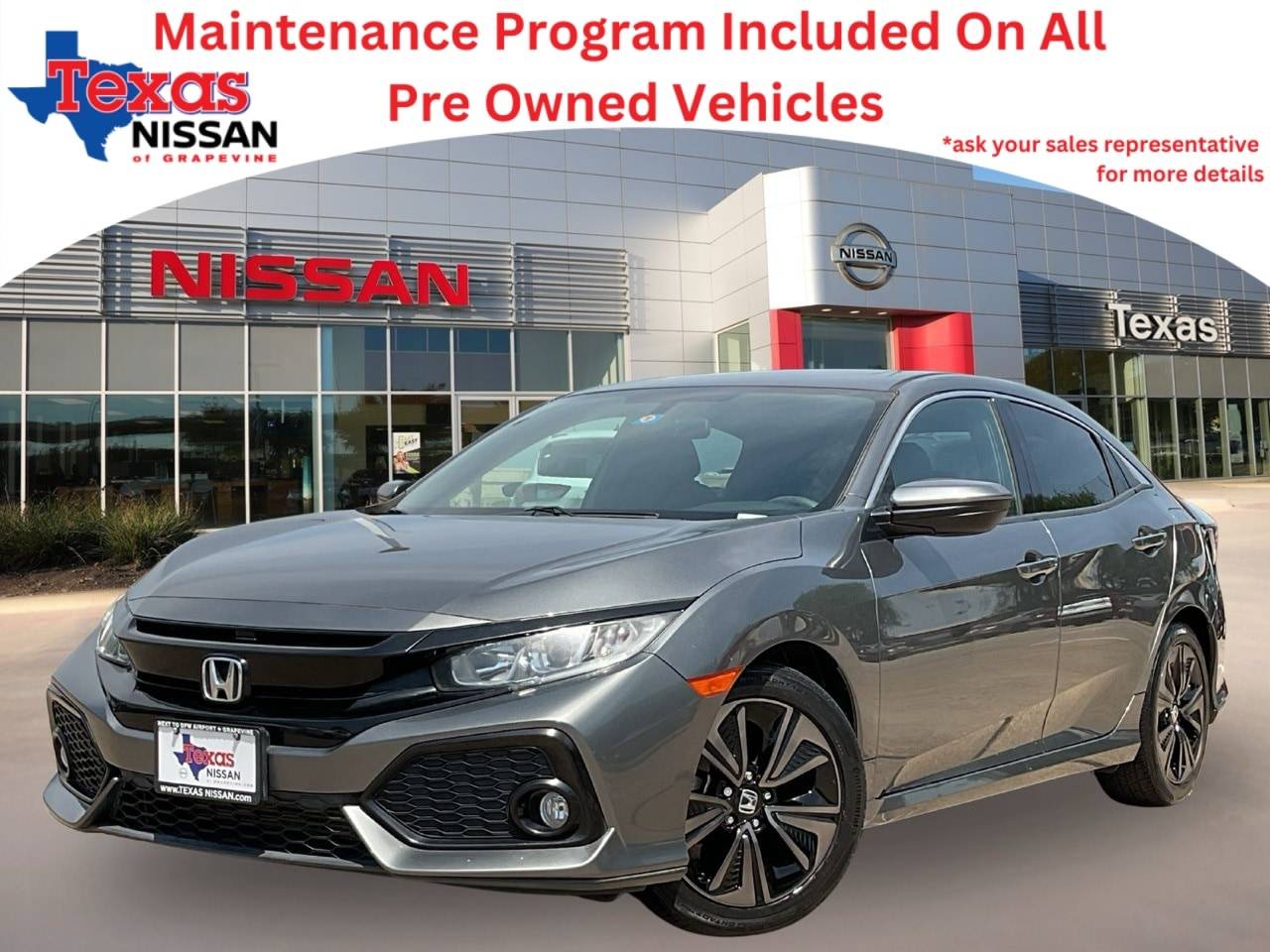 2017 Honda Civic EX — Hatchback — 75,789 mi — Grapevine, TX