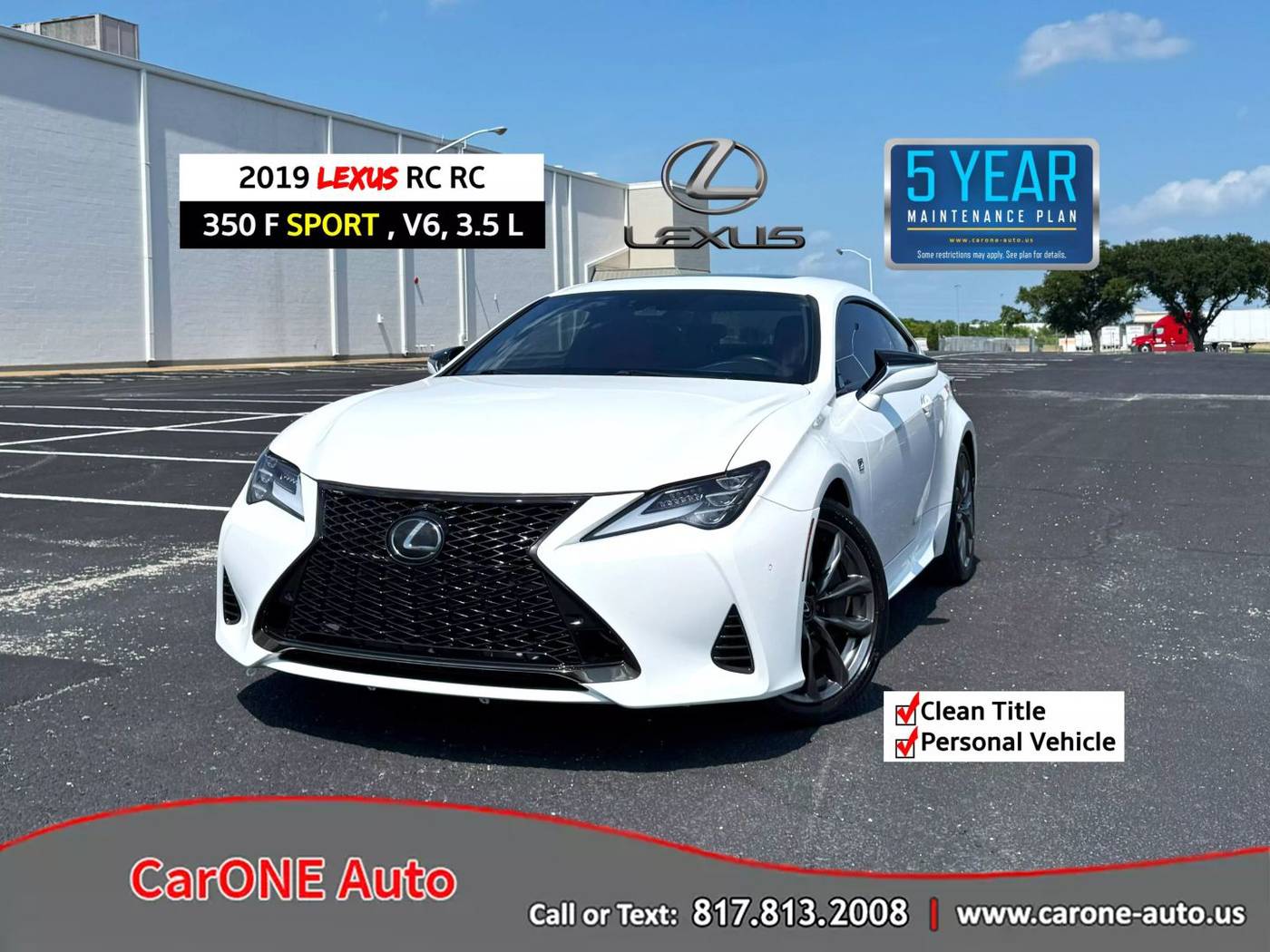 2019 Lexus RC RC 350 F Sport — Coupe — 81,230 mi — Garland, TX