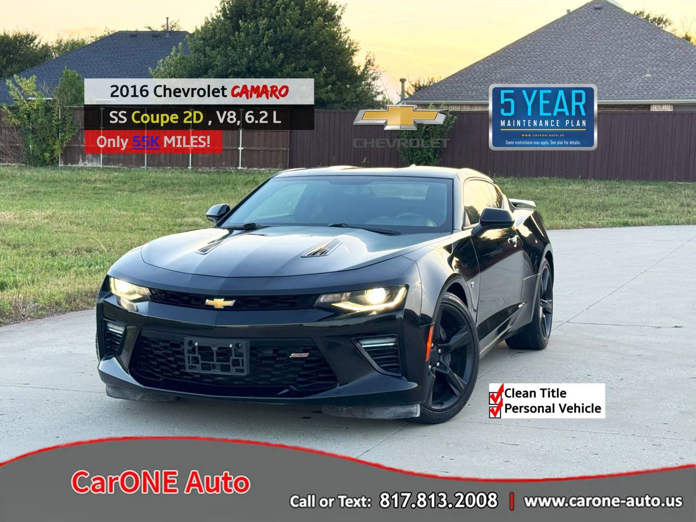 2016 Chevrolet Camaro 1SS — Coupe — 55,184 mi — Garland, TX
