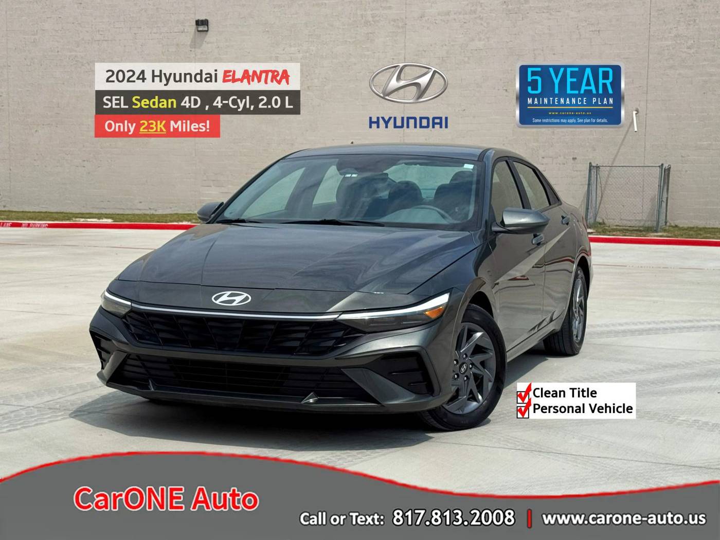 2024 Hyundai Elantra SEL — Sedan — 23,036 mi — Garland, TX