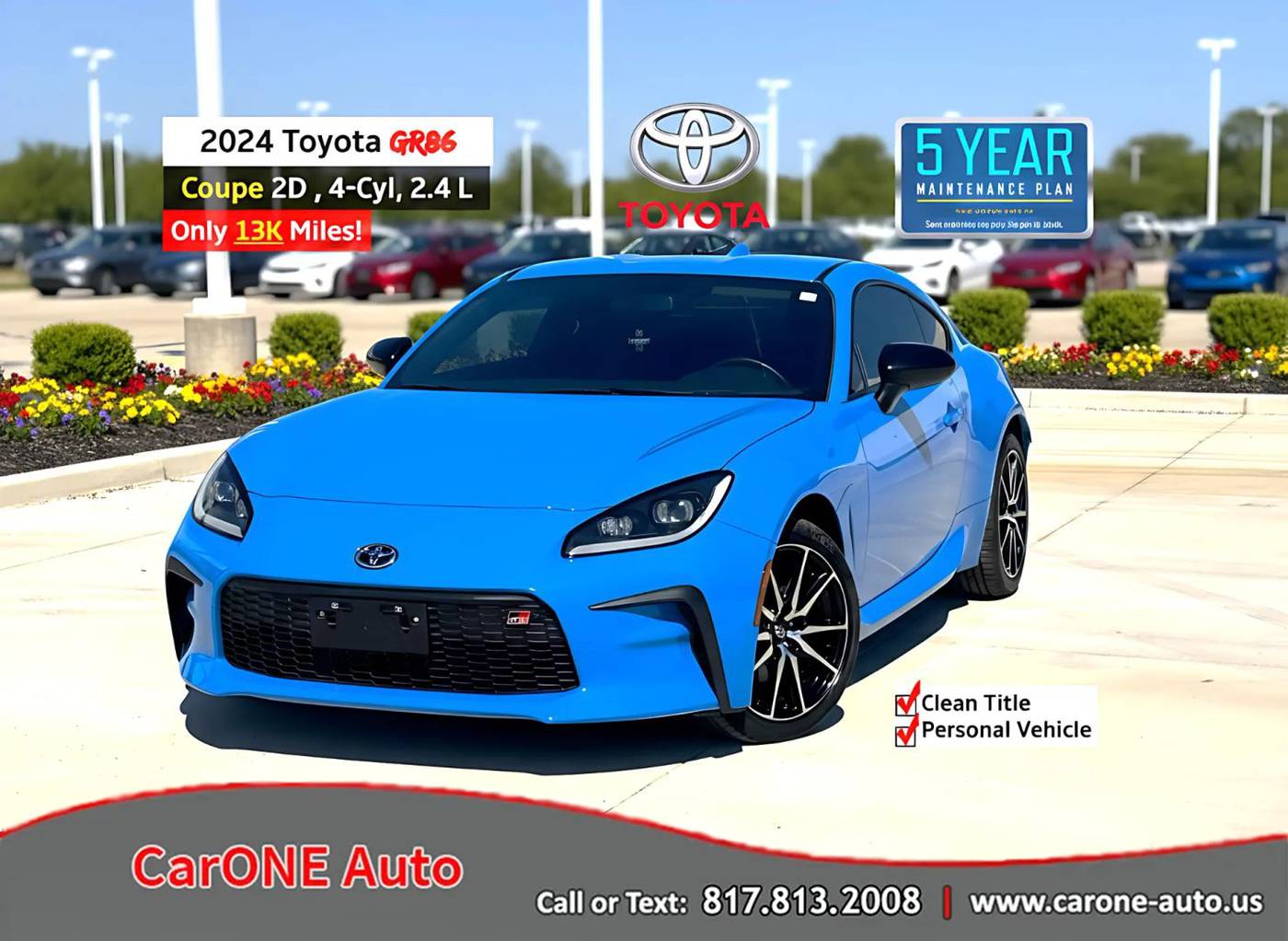 2024 Toyota GR86 Base — Coupe — 13,854 mi — Garland, TX
