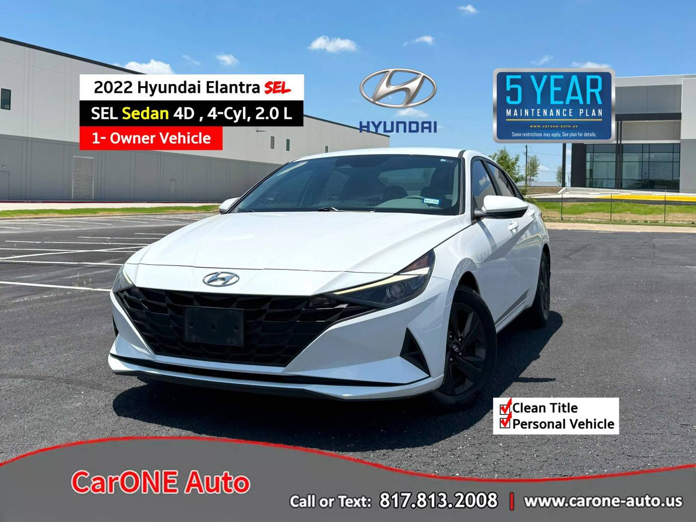 2022 Hyundai Elantra SEL — Sedan — 56,358 mi — Garland, TX