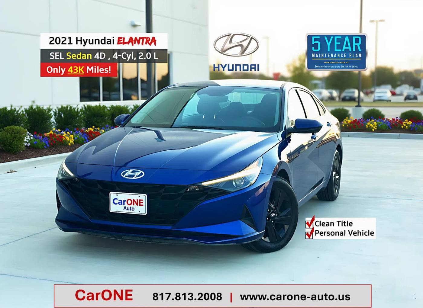 2021 Hyundai Elantra SEL — Sedan — 43,912 mi — Garland, TX
