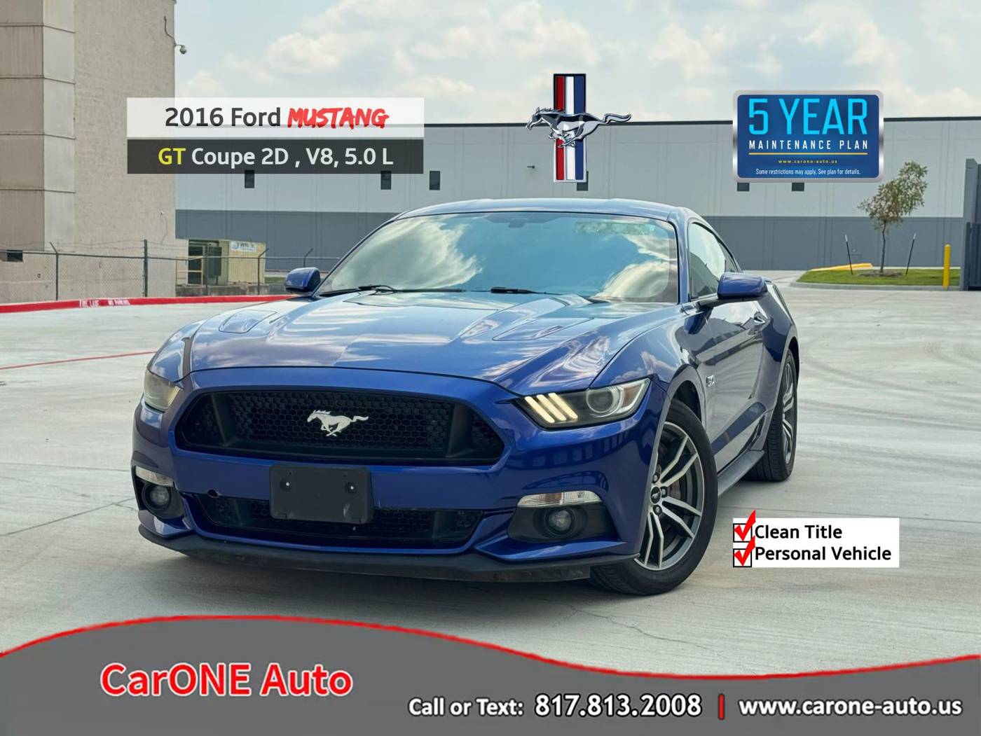 2016 Ford Mustang GT — Coupe — 78,204 mi — Garland, TX