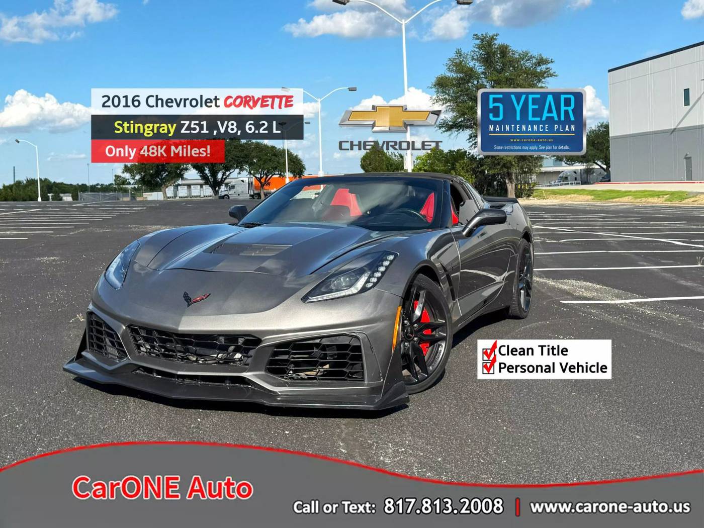 2016 Chevrolet Corvette Z51 2LT — Coupe — 48,791 mi — Garland, TX