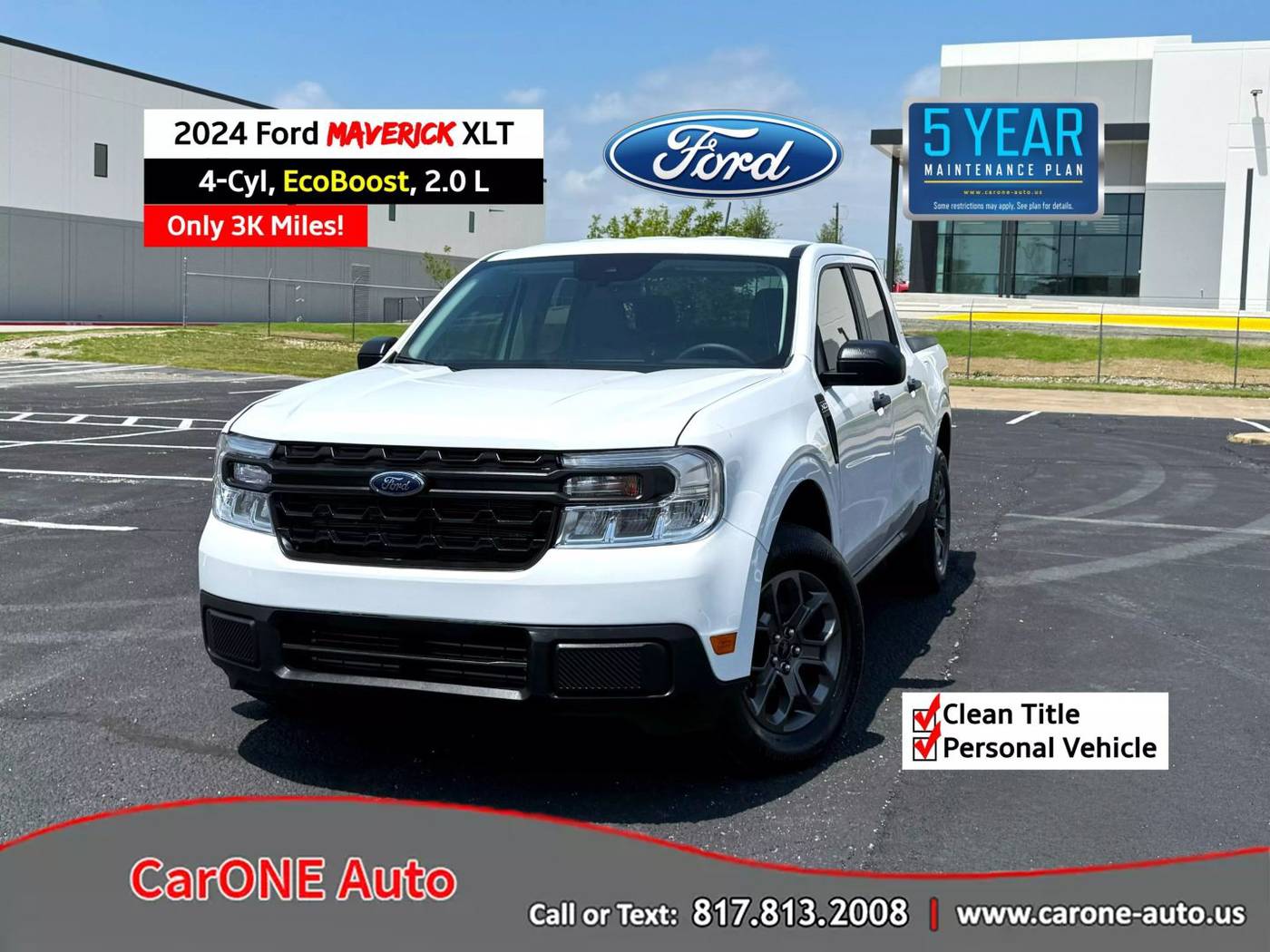 2024 Ford Maverick XLT — Pickup Truck — 3,334 mi — Garland, TX