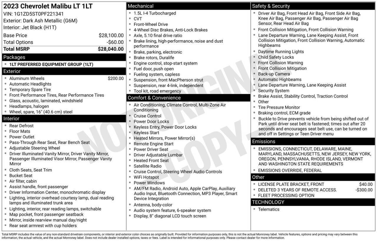 2023 Chevrolet Malibu LT — Sedan — 45,423 mi — Greensboro, NC