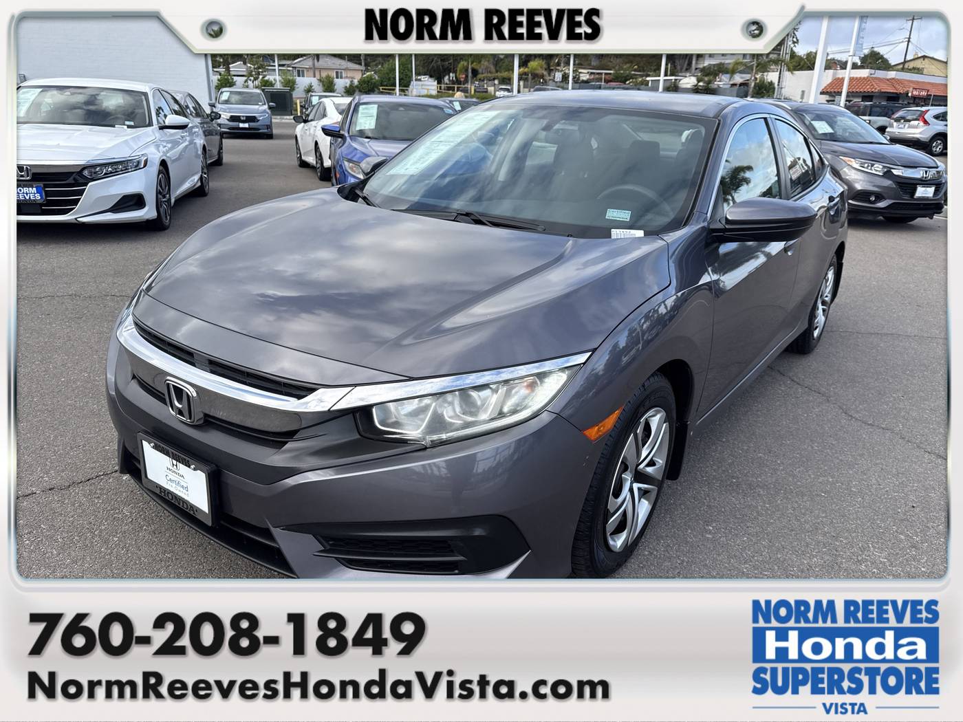 2017 Honda Civic LX — Sedan — 43,720 mi — Vista, CA