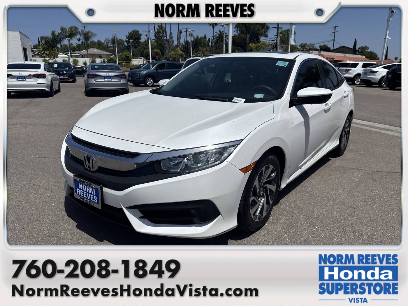 2017 Honda Civic EX — Sedan — 50,888 mi — Vista, CA