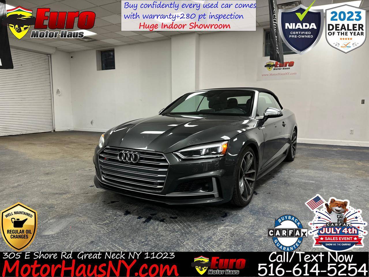 2018 Audi S5 Prestige — Convertible — 69,822 mi — Great Neck, NY