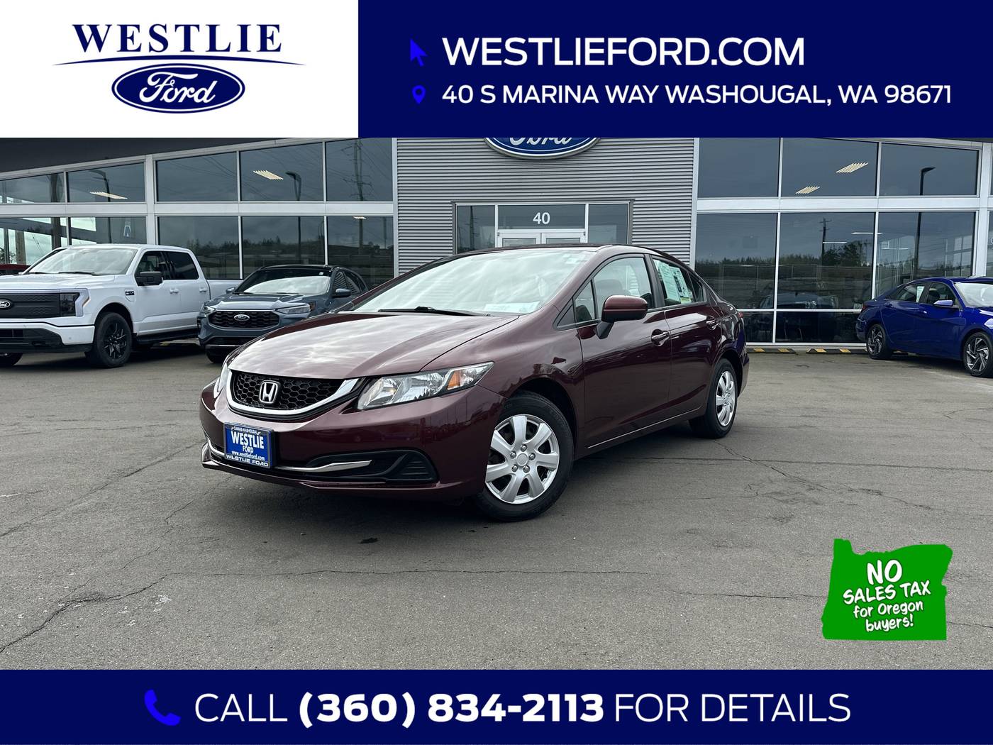 2014 Honda Civic LX — Sedan — 88,714 mi — Washougal, WA