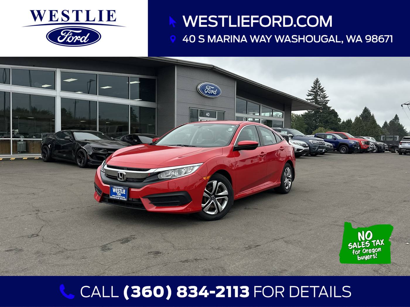 2016 Honda Civic LX — Sedan — 63,273 mi — Washougal, WA