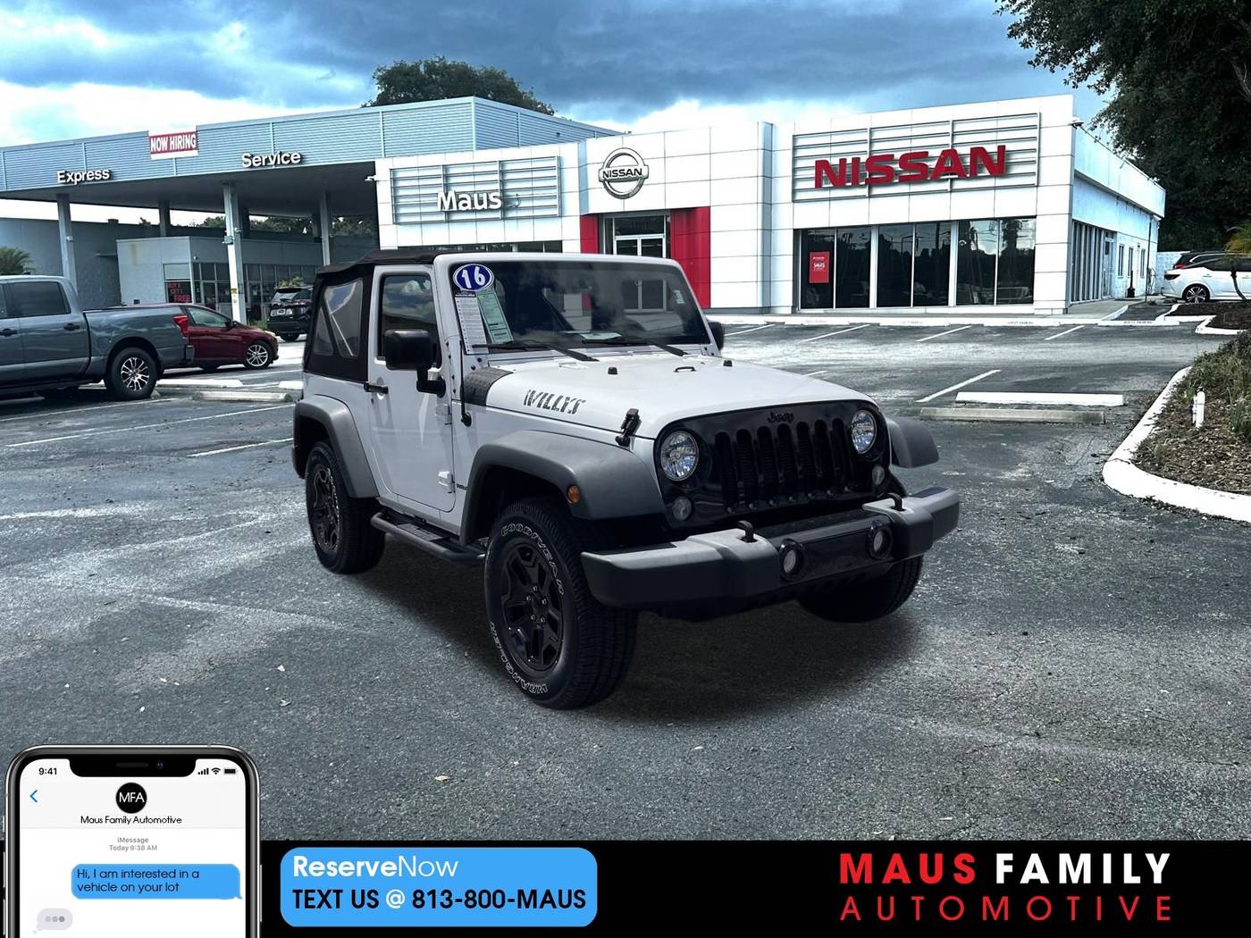 2016 Jeep Wrangler Willys Wheeler — SUV — 28,125 mi — Tampa, FL