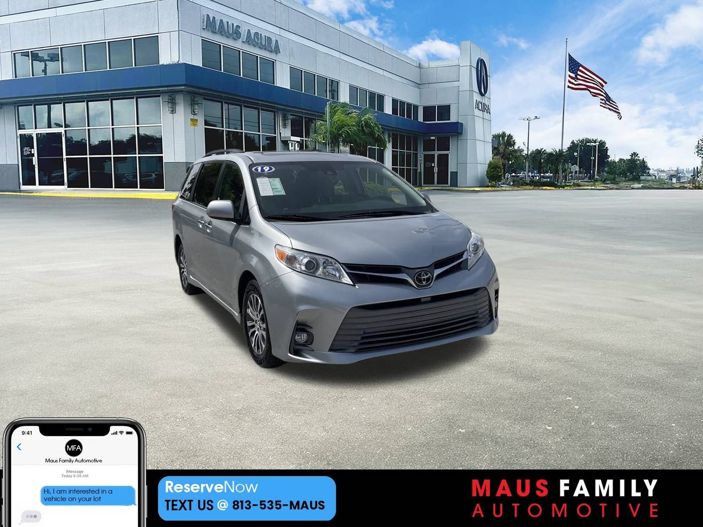 2019 Toyota Sienna XLE — Minivan — 77,935 mi — Tampa, FL