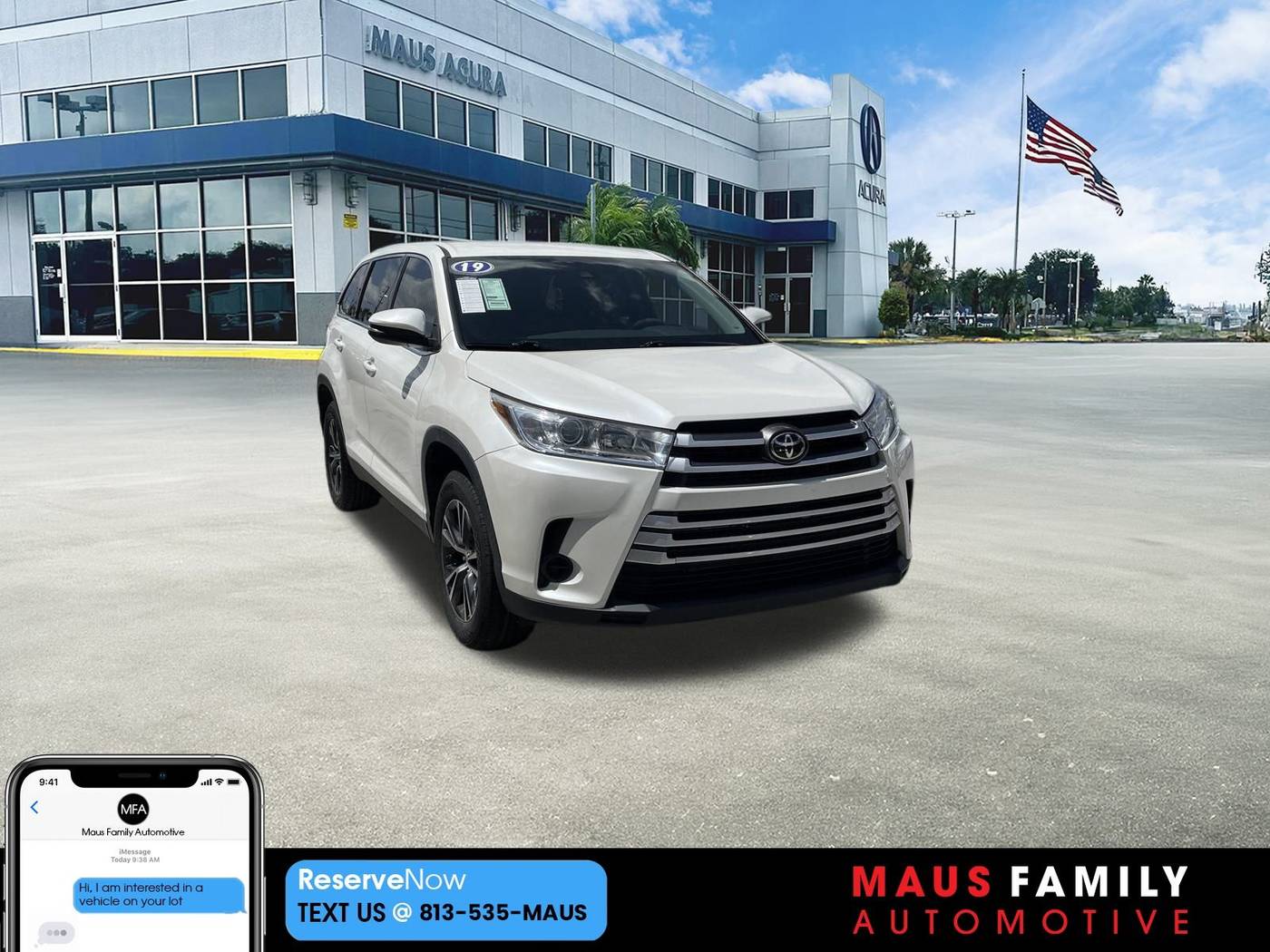 2019 Toyota Highlander LE — SUV — 85,996 mi — Tampa, FL