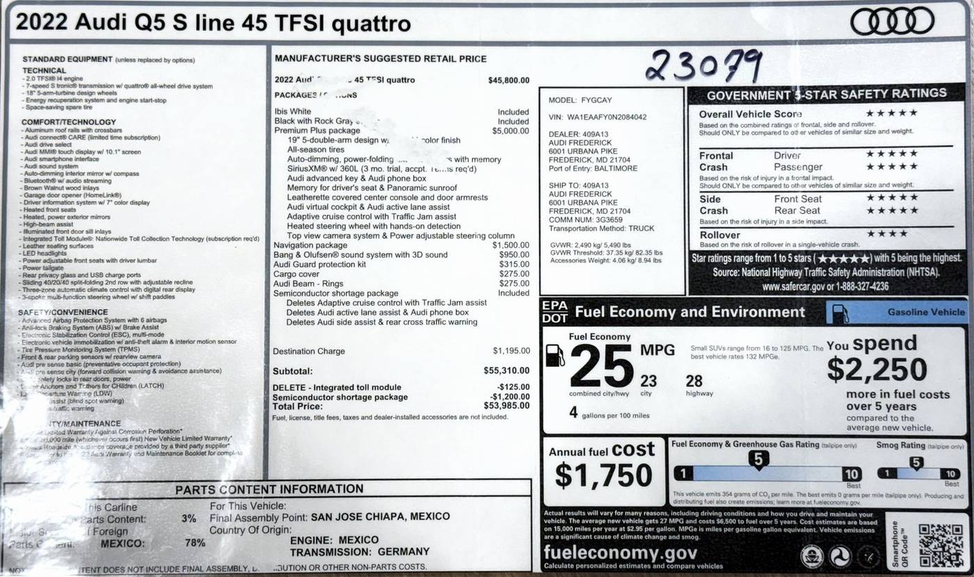 2022 Audi Q5 Premium Plus — SUV — 30,346 mi — Alexandria, VA