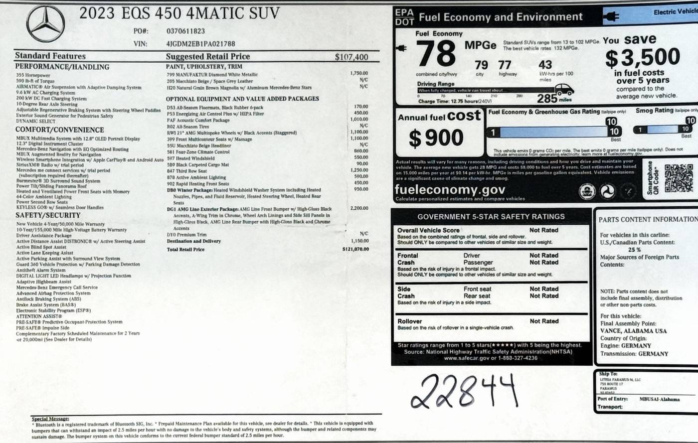 2023 Mercedes-Benz EQS SUV EQS 450 — SUV — 25,734 mi — Alexandria, VA