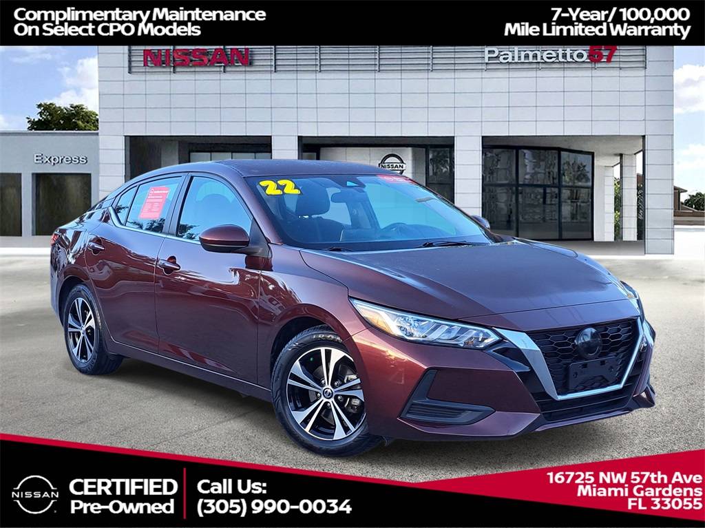 2022 Nissan Sentra SV — Sedan — 58,505 mi — Miami Gardens, FL