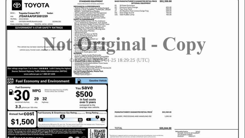 2023 Toyota Crown Platinum — Sedan — 33,986 mi — Boston, MA