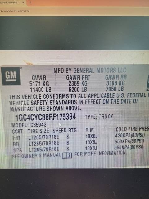 2015 Chevrolet Silverado 3500HD WT — Pickup Truck — 360,517 mi — Glenpool, OK