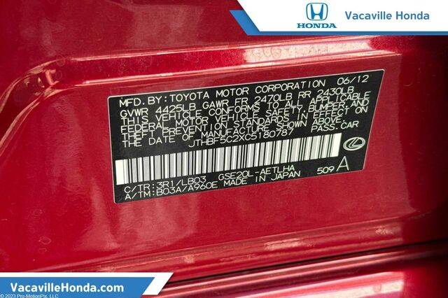 2012 Lexus IS IS 250 Sport — Sedan — 122,905 mi — Vacaville, CA