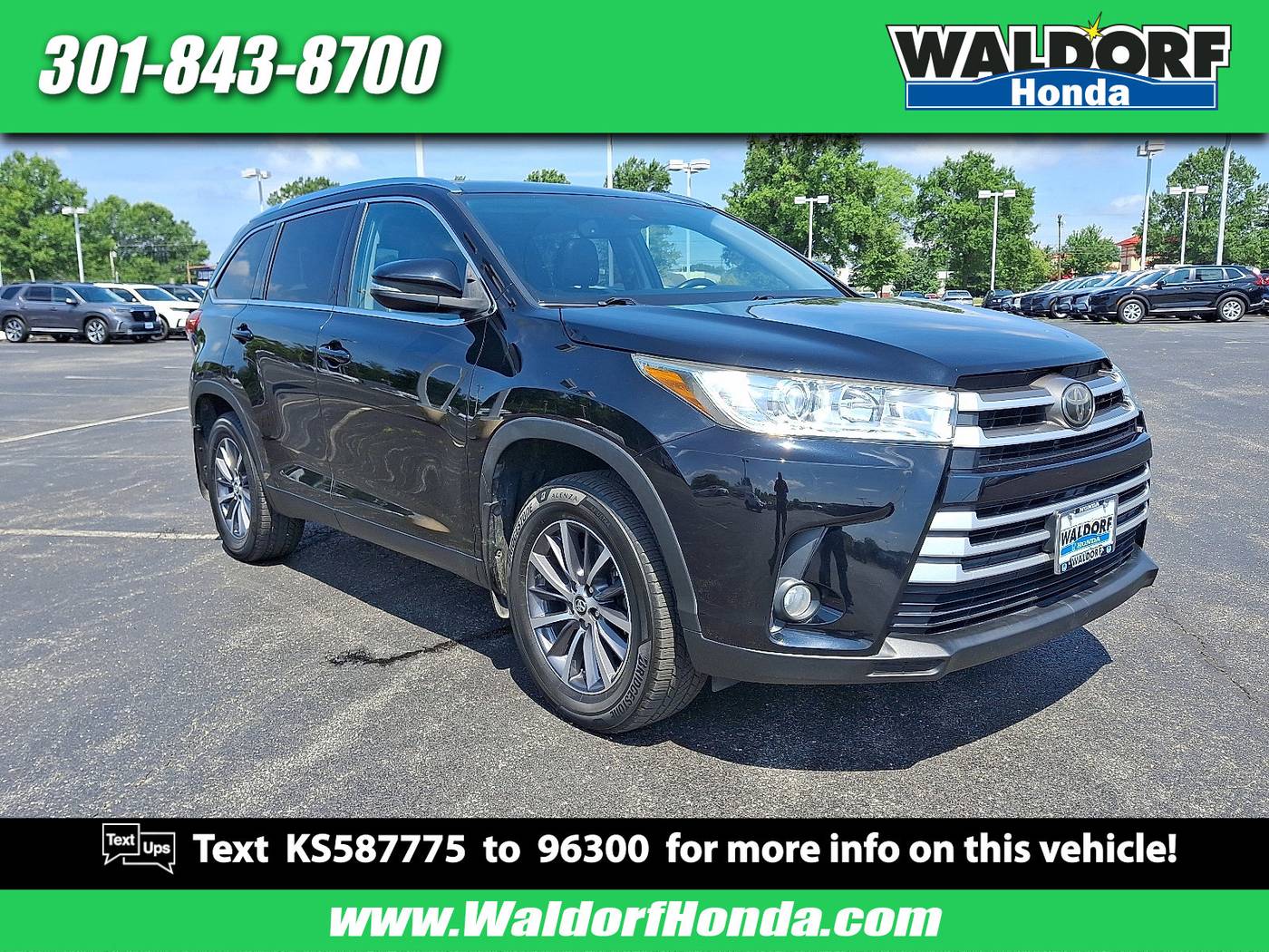 2019 Toyota Highlander XLE — SUV — 88,645 mi — Waldorf, MD